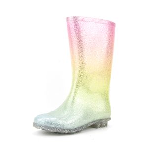 Kids Toddler Rain Boots for Girls Boys Waterproof Rain Shoes Patterns and Rainbow Glitter Boots