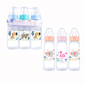 New Arrival 3pcs 240ml Baby Feeding Bottle Set Bpa Free Easy-cleaning Pp Baby Feeding Bottle With Anti-colic Silicone Nipple