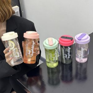 Plastic water cup Women's straw teacup tritan High temperature resistant summer large capacity straw cup with tea infuser