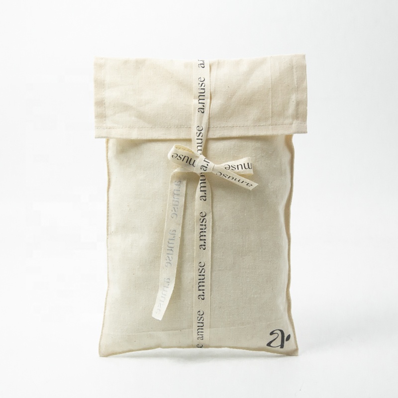 Personality Natural Cotton Gift Bags Clothing Cosmetic Packaging Envelope Flap Cotton Pouch
