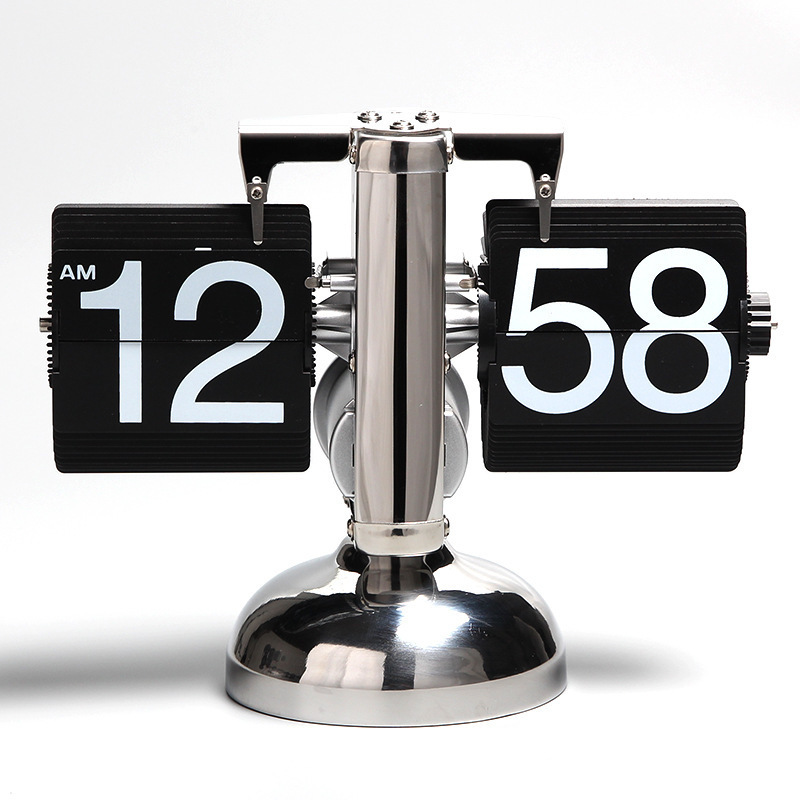 Flip desk clock page turning clock retro flip clock automatic