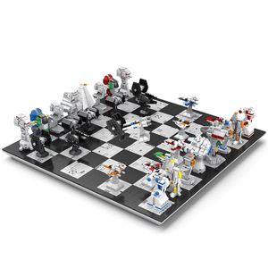 Star Themed International Chess Model Educational Building Blocks Warsing Movie Ship Sets Checkerboard Toys For Kids