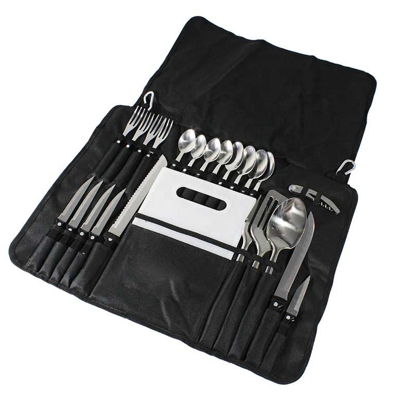 Suqian Hi Customer Outdoor Products Co., Ltd. China Camp Kitchen Organizer and Utensil Kit, Stainless Steel Camping Set, Portable Gear