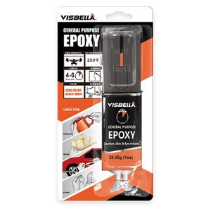 Visbella Universal Wood Art Work Gloss Quick-drying Transparent Super AB Glue Epoxy Resin 12,5ml+12.5ml BLACK+WHITE