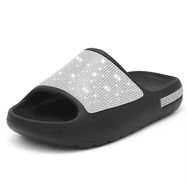 2024 new ladies Luxury  Bling indoor house slippers outdoor beach sandals shoes women platform luxury rhinestone slides