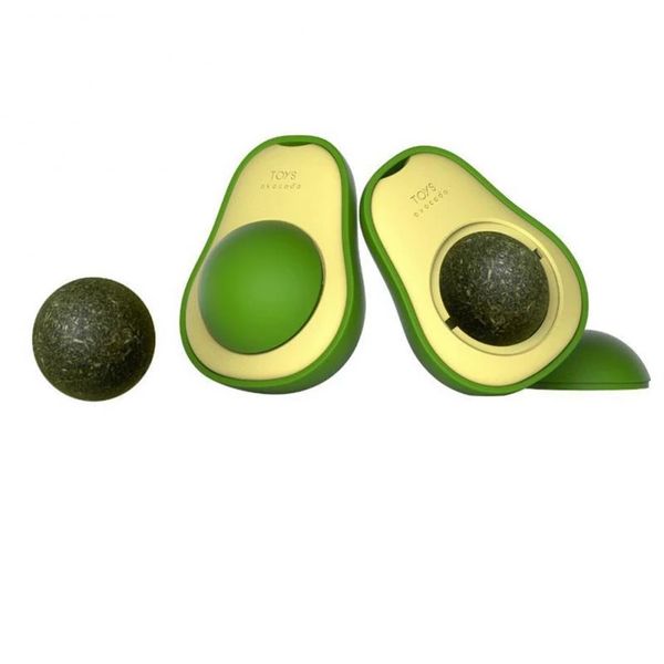 2 in 1 fruit licking toy molar teeth cleaning self hi avocado cat toys cat avocado catnip ball