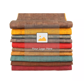 Custom Portugal cork granule faux leather natural granule cork fabric leather sheet for handbags packaging notebook covers