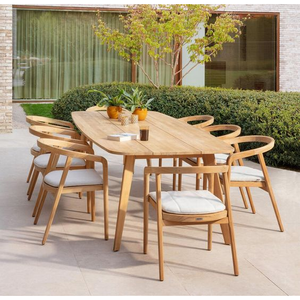 Teak Garden dining set outdoor 10 Chair include cushion furniture manufacture from Indonesia