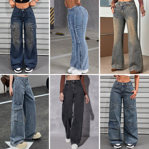 2024 factory clearance hot selling stretch slim fit jeans women's bell bottom pants fashion casual pants mixed shipment