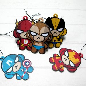 2018 Hottest colourful custom funny superhero cartoon shape air freshener from China factory