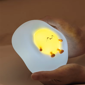 Cute Duck Egg Rechargeable LED Night Light Pat Silicone Lamp Bedside Children Nightlights for Home Room Decor Birthday Gift