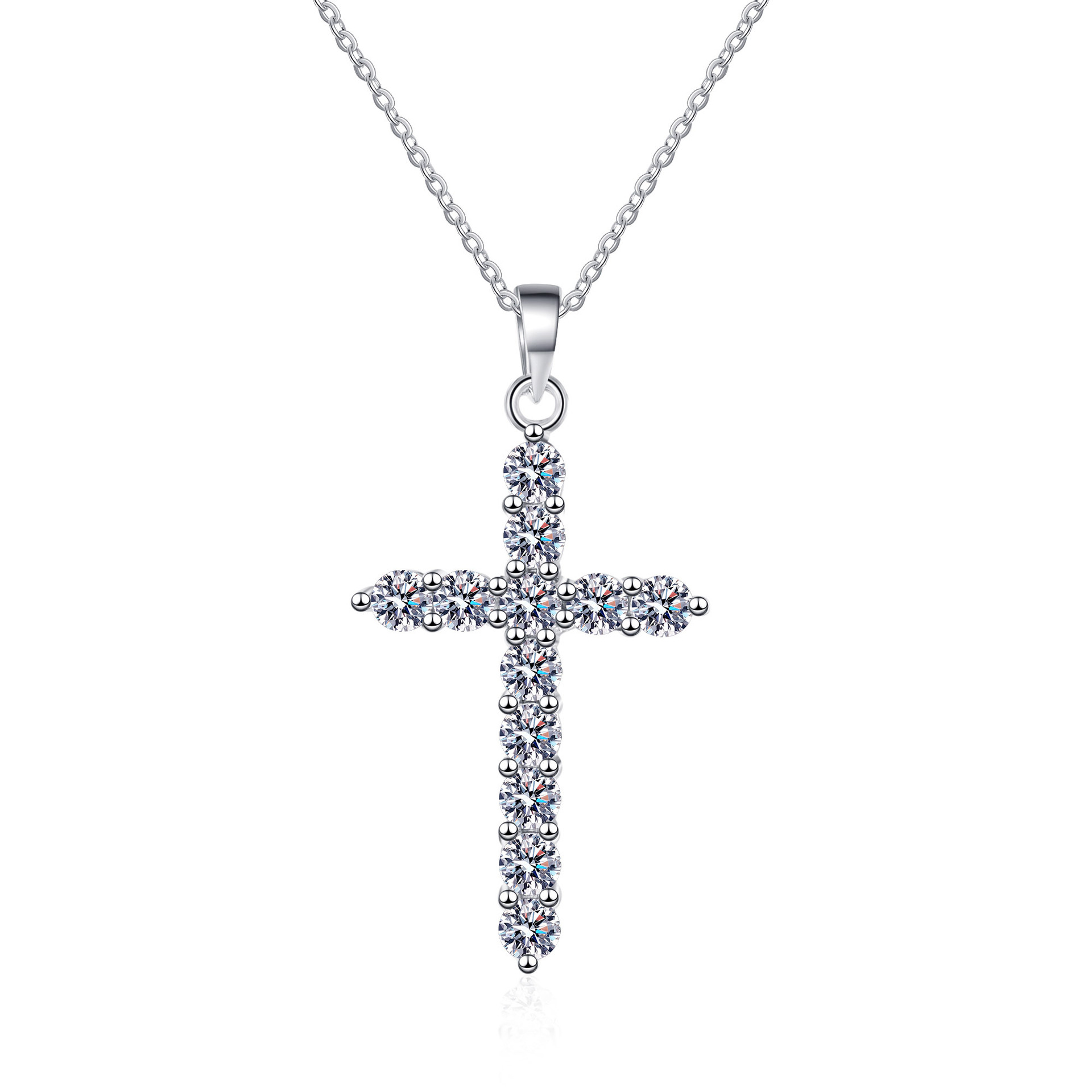 Guangzhou Deechy Trading Co., Ltd Deechy AZ671-X VVS1 Moissanite Cross Pendant for Men 925 Silver Engagement Womens Fashion Jewelry Gift Moissanite Cross Necklace