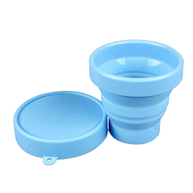 2023 Newest Hot Sale Round Folding Travel coffee Cup Non Spill Toddler Portable Collapsible Silicone Baby tea Cup with Lids