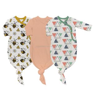 Knitted Organic Cotton Baby Kimono Gown for Boys Girls Soft Casual Wear for 0-6 Months Short Sleeves for Summer Autumn Seasons