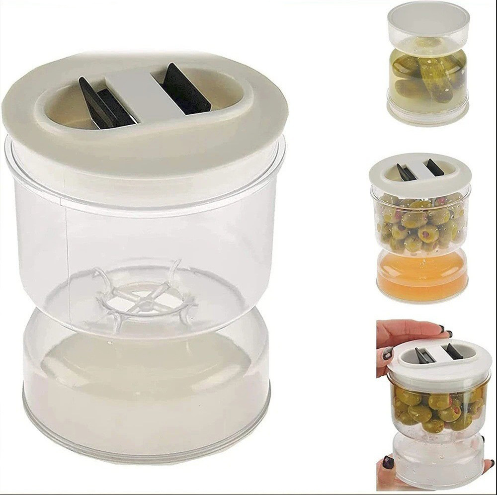 Zhumadian Changrui Trading Co., Ltd. Kitchen wet and dry separation pickle jar wet and dry distributor hourglass jar plastic sealed jar