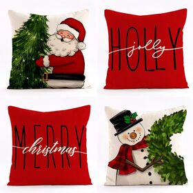 EESHION HOME DECOR CO. LIMITED Christmas Doll Merry Christmas Pillowcase for Home Elk Christmas Ornaments Xmas Tree Decor Natal Gifts red