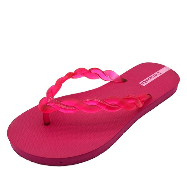 Women's Custom Flip Flops Transparent Strap Flat Anti-Slip PE Insole Lightweight Open Toe Summer Featuring Massage EVA Insole