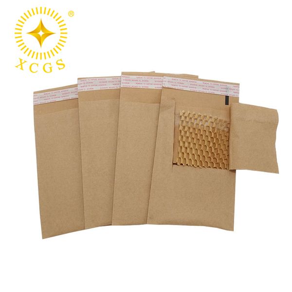 100% Eco-Friendly Honeycomb Brown Kraft Paper Mailers For Protective Packaging Biodegradable Cushioned Brown Shipping Mailers