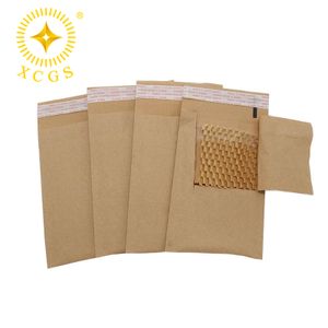 100% Eco-Friendly Honeycomb Brown Kraft Paper Mailers For Protective Packaging Biodegradable Cushioned Brown Shipping Mailers