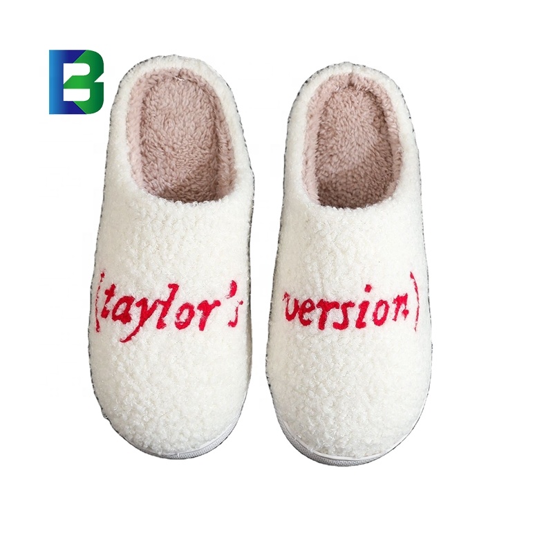 Wholesale Taylor's Version 1989 Christmas Gift Music Concert Women Winter Indoor Warm Embroidery logo House Plush Slippers