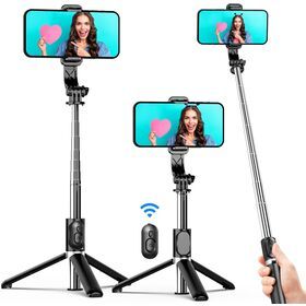 Bluetooth Selfie Stick Tripod, All in One Extendable & Portable Selfie Stick with Wireless Remote Compatible for Phone