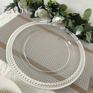 Bulk of 100 Elegant Clear Plastic Plates Charger Dinner Plates Charger Plates for Weddings Home Decor Special Event