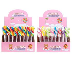 Handmade Colorful Hard Twist Stick Fruity Lollipop Rainbow Lollipop