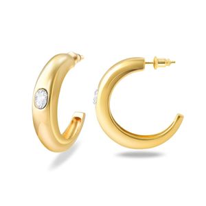 Wholesale classic vintage fashion jewelry stud earrings 14k gold plated chunky hoop design women fashion jewelry earrings (old)