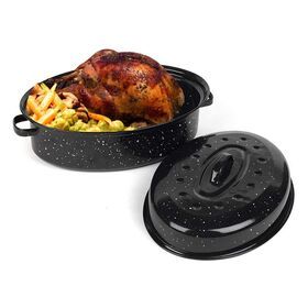Eco Friendly Christmas Thanksgiving Day Enamelware Enamel Chicken Baking Dishes Pans for Roasting Turkey