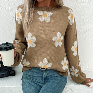Kiteng USA 2024 High Quality Casual Women's Sweaters s long sleeve Flower pattern women's top Custom Order Small MOQ