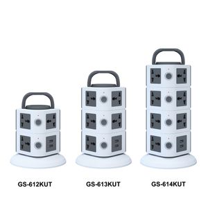 Multiple Universal Plug Outlet Socket Smart Electrical Individual Switch Desktop Charger Tower Extension Board With 2 USB Ports