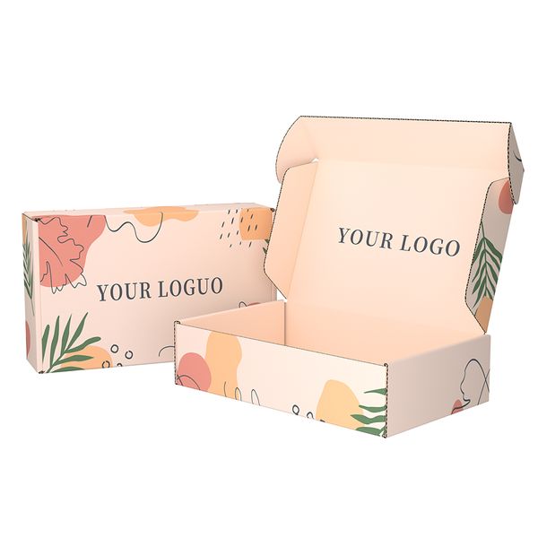 Custom Color Size Logo Printing Eco-Friendly Corrugated Cardboard Shoes Underwear Clothing Packaging Shipping Mailer Box