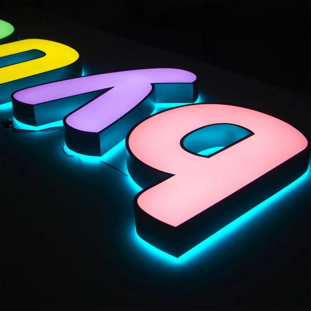 Wall Logo led illuminated Smoke Shop Led Sign Venders Illuminated Channel Letters storefront sign Outdoor sign