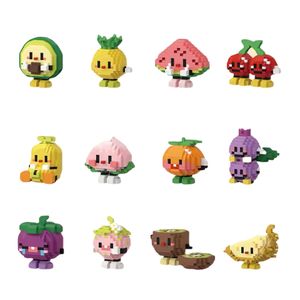 Wholesale fruit party micro particle small box abs Material building block children's puzzle DIY assembly toy