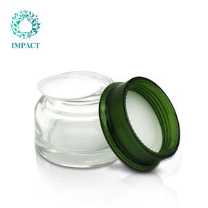 Luxury Refillable Cosmetic Packaging Round Empty Facial Cream Mask Glass Jars