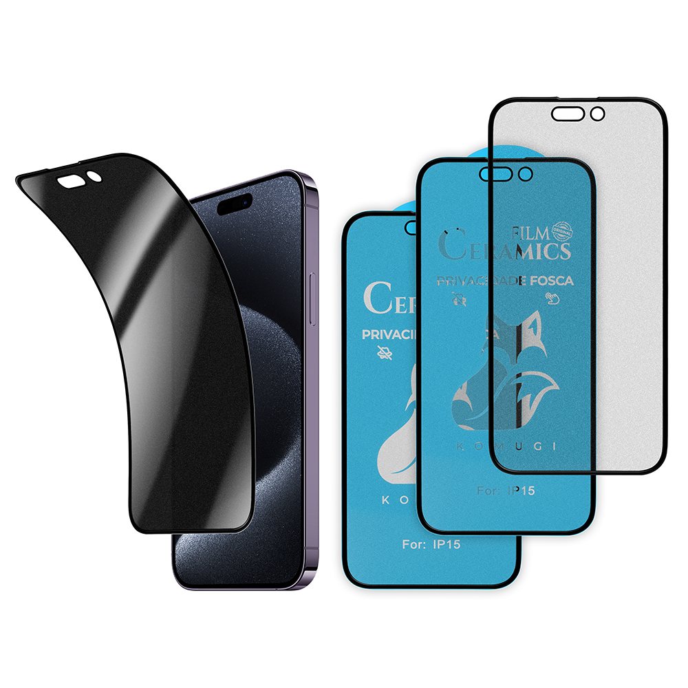 Fast Delivery Matter Anti-Spy Ceramics Screen Protector anti static full cover tempered glass for iPhone 15 pro max ESD OG film