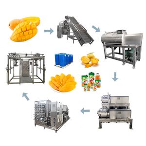Commercial  Mango Fruit Juice Juicer Making Machine Mango Puree Pulp Production Line