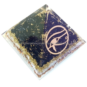 Natural Black Tourmaline Selenite Chips Orgone Pyramid Positive Energy Generator Reiki Healing Crystal Amethyst Decorative