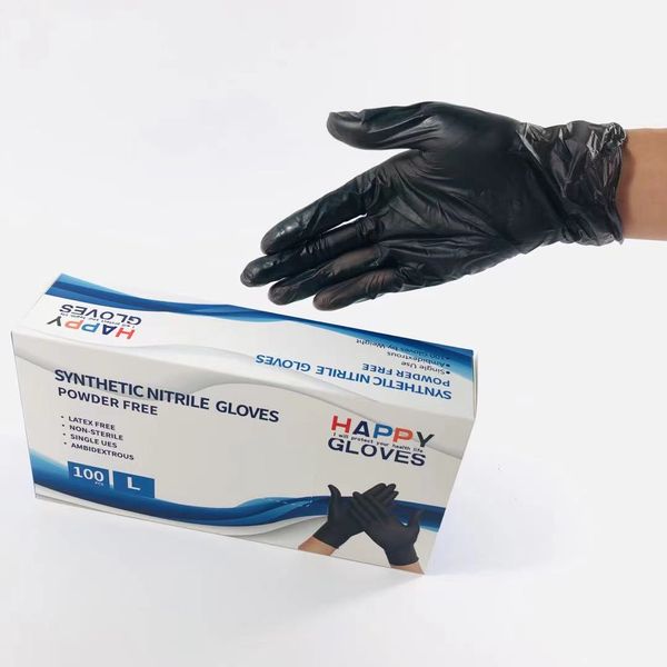 Black high-elastic safety gloves household protective disposable synthetic gloves
