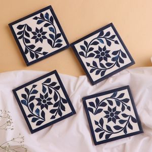 High Quality Bone Inlay Coaster Mop Shell Inlay Coaster with best quality piece for customized size and sale