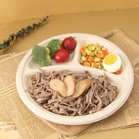 Biodegradable Disposable Plates Eco Friendly Sugarcane Bagasse 10 inches three compartment Paper Pulp Plates