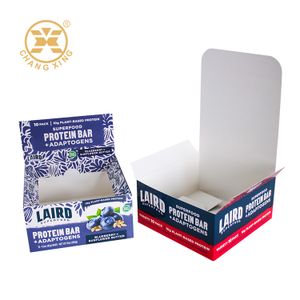 Custom Full Colors Energy Bars Display Box 300g White Cardboard Foldable Product Packaging Box