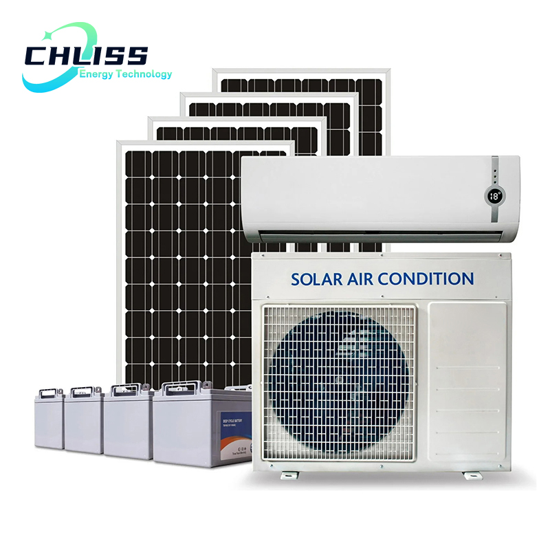 solar air-conditioner window type with panels and battery