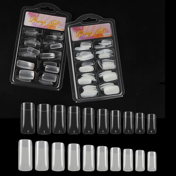 100pcs Natural Transparent French False Nails Acrylic UV Gel Artificial Nail Art Finger Extension Manicure Tools