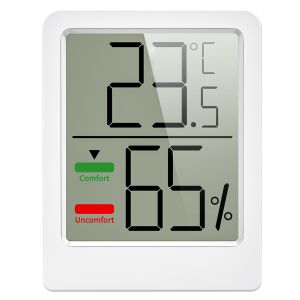 Household electronic indoor thermometer and hygrometer with comfort display