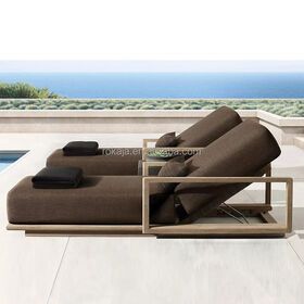 High-end Luxury Outdoor Furniture Set Patio Teak U-Shape Sofa Set High Quality Open-Air Villa Garden Leisure Set Loungers