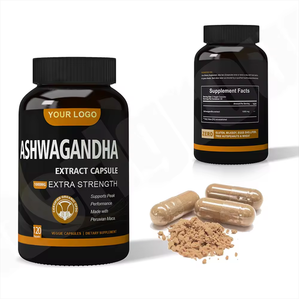 Organic Maca Root Ginseng Ksm-66 Ashwagandha and Shilajit 500mg En Capsules