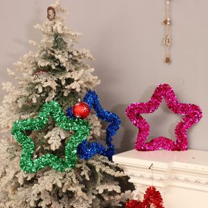Christmas Bow wreath 30-35cm white and green top strip shopping window decoration