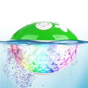 Portable Wireless speaker, IP68 Waterproof Floating Hot Tub Speaker with RGB light show, Stereo Sound, USB rechargeable