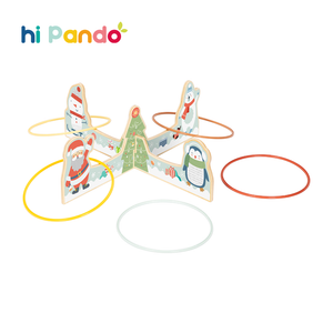 Wooden Ring Toss Game Creative Indoor and Outdoor Sports Fun Family Party Game Christmas Toys for Kids